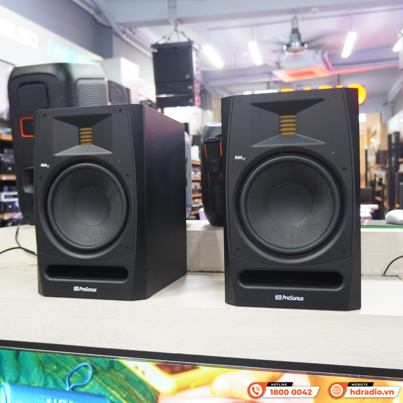 Loa kiểm âm PreSonus R80 V2, XLR, RCA, TRS-2