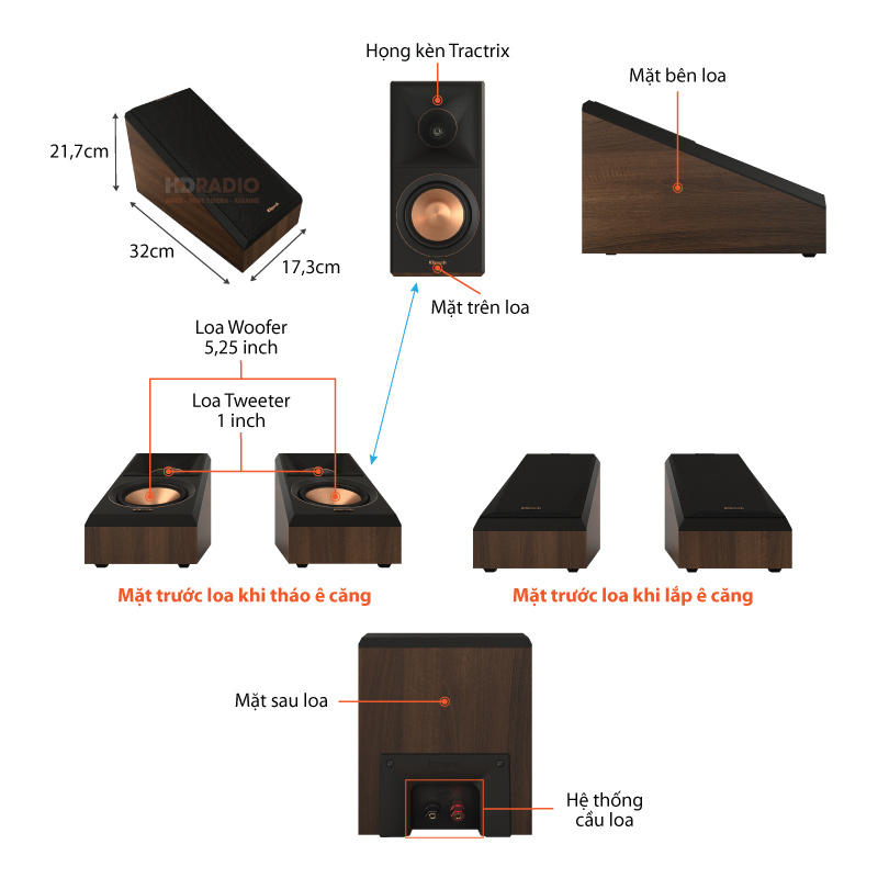 Loa Klipsch RP-500SA II (Công suất 75W, Dolby Atmos)-4