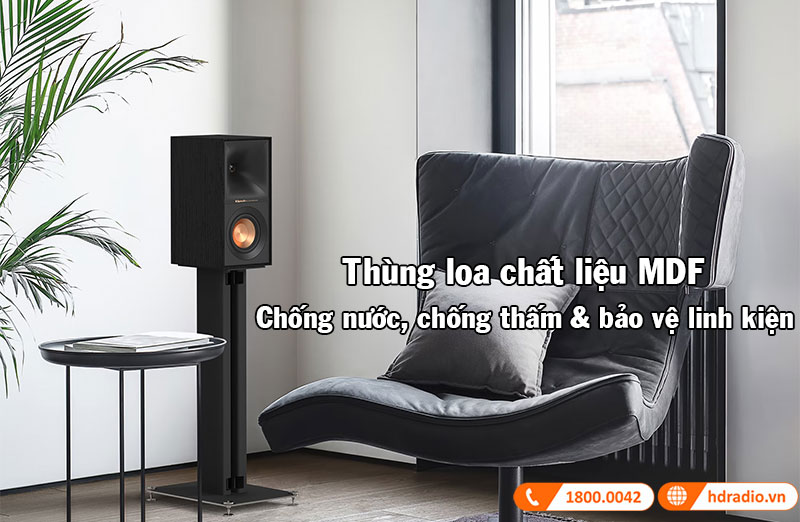 thung loa klipsch r-40m lam tu mdf chong tham, chong nuoc