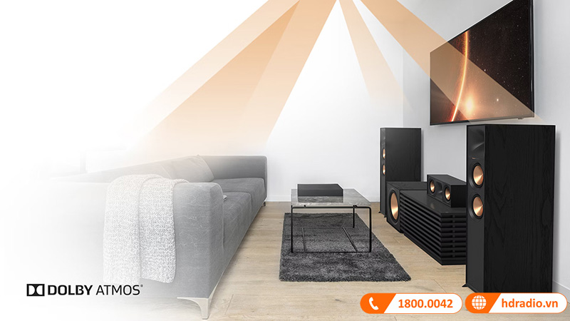 loa klipsch r-605fa mang den am thanh song dong, chi tiet voi cong nghe dolby atmos