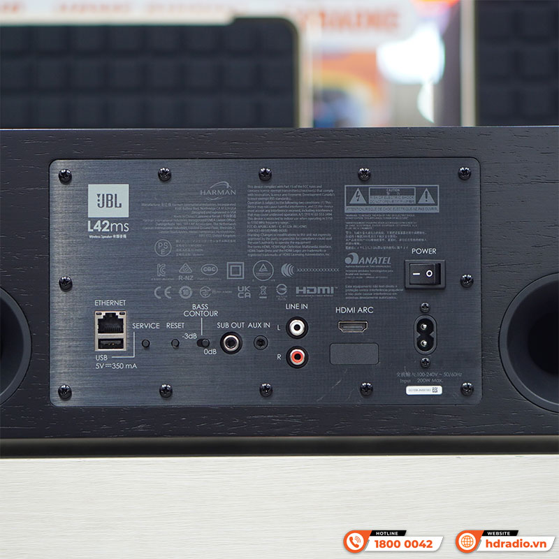 Loa JBL L42ms Music System, DAC 24-bit/96 kHz, WiFi, Bluetooth, AUX, HDMI ARC, đi kèm remote, Công Suất 200W-5