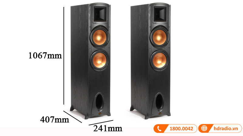 Kich thuoc loa Klipsch Synergy Black Label F-300