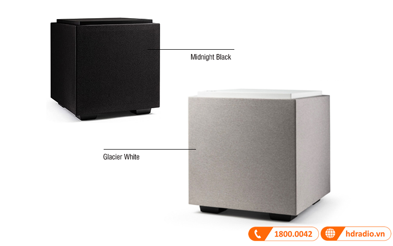 loa sub definitive descend dn8 voi 2 mau den midnight va trang glacier