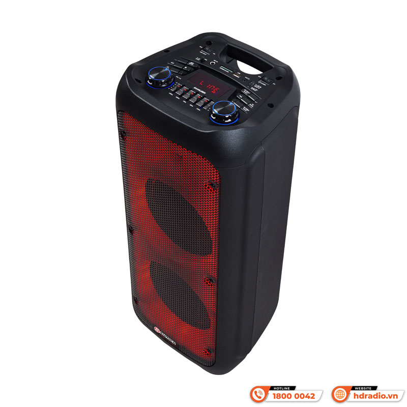 Loa Sumico SU-802, Bass 20cm x 2, Công suất 100W, Bluetooth, AUX, MIC, FM, USB-5