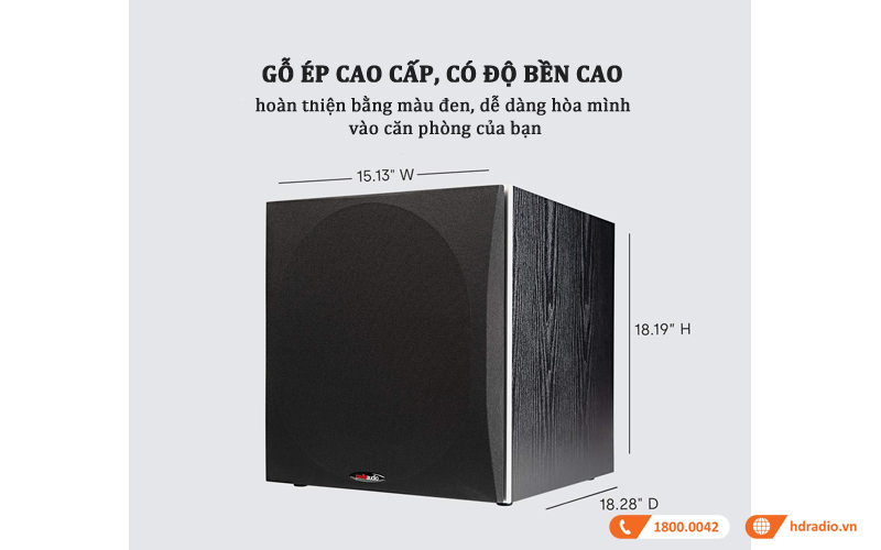 Loa Sub Polk Audio PSW 505 danh gia thiet ke