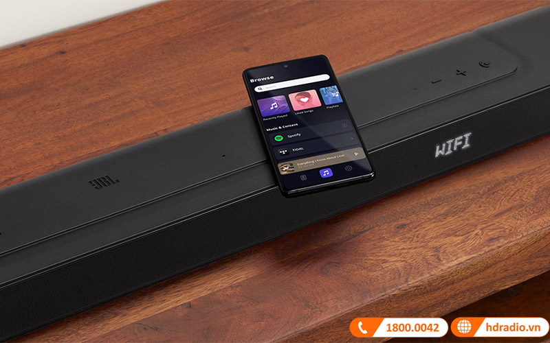 Loa soundbar JBL BAR 1300 phát nhạc trực tuyến 