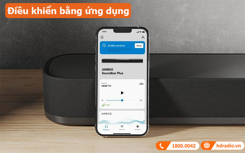 Loa Sennheiser Ambeo Soundbar Plus điều khiển bằng ứng dụng thông minh 