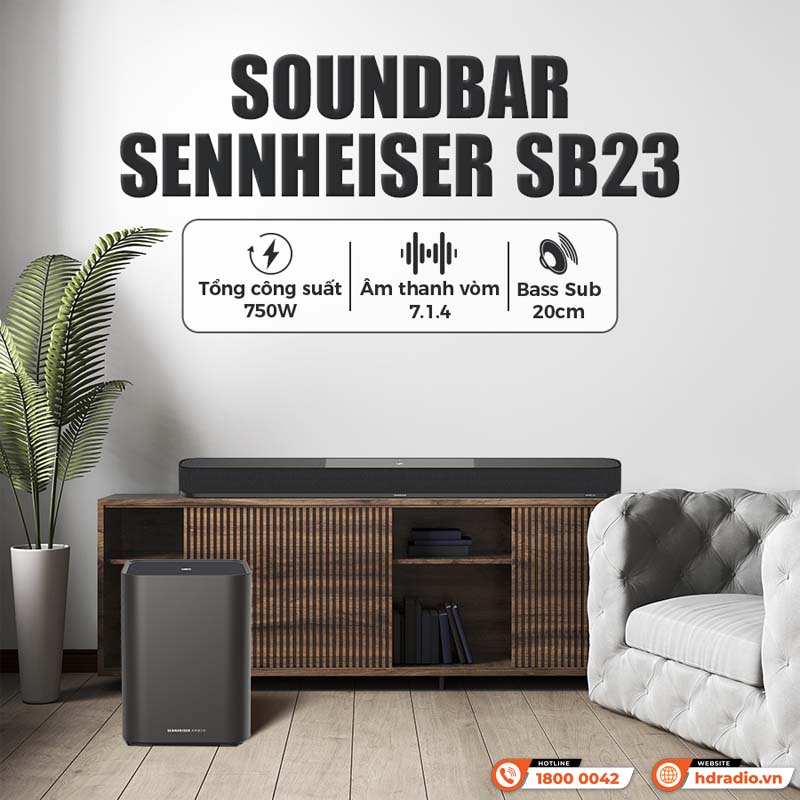 Bộ loa soundbar Sennheiser SB23 (Ambeo Soundbar Plus, Ambeo Sub)-8