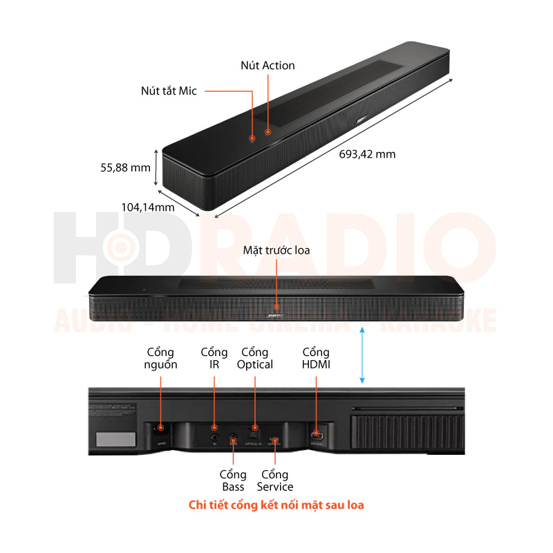 Loa Bose Smart Soundbar 600, Bluetooth, WiFi, HDMI, OPTICAL-1