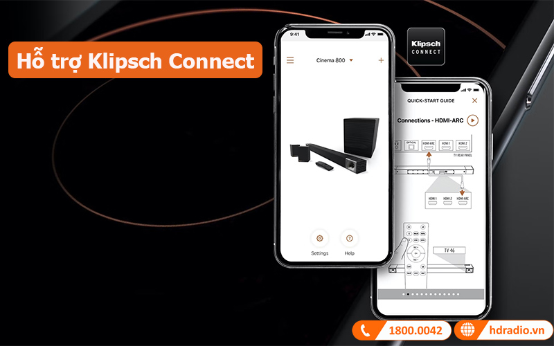 Loa soundbar Klipsch Cinema 800 5.1 System hỗ trợ Klipsch Connect