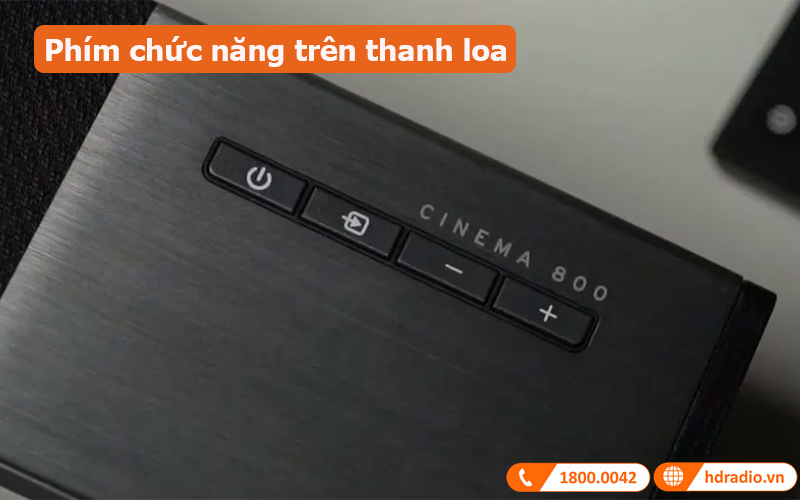 Loa soundbar Klipsch Cinema 800 5.1 System phím chức năng trên thanh loa 