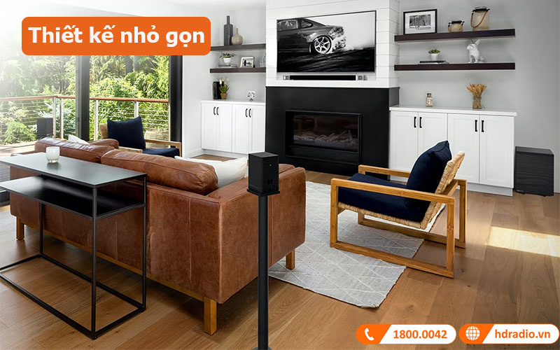 Loa soundbar Klipsch Cinema 800 5.1 System thiết kê nhỏ gọn 