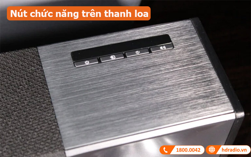 Loa soundbar Klipsch Cinema 600 5.1 System nút chức năng trên thanh loa 