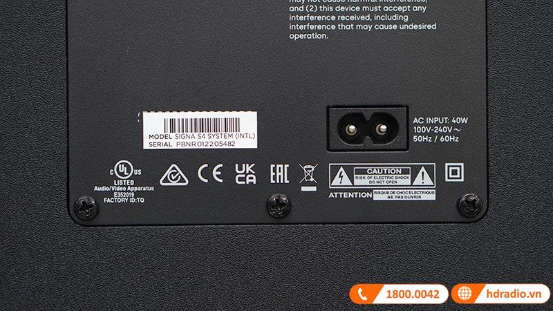 Cổng nguồn loa soundbar Polk Signa S4