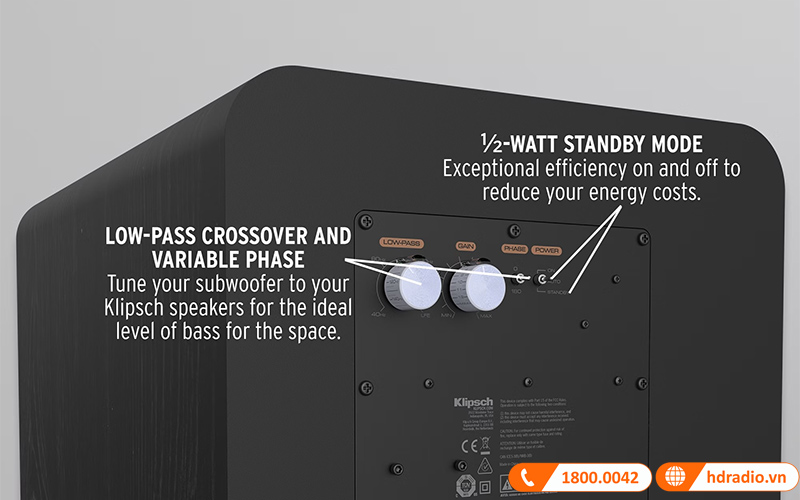 Loa sub Klipsch RP-1000SW điều chỉnh đơn giản