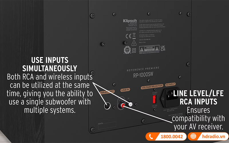Loa sub Klipsch RP-1000SW kết nối dễ dàng