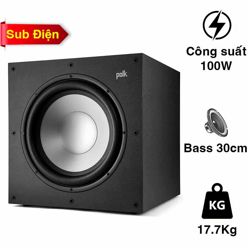 Loa Sub Polk Monitor XT12, Sub điện, Bass 30cm, 100W