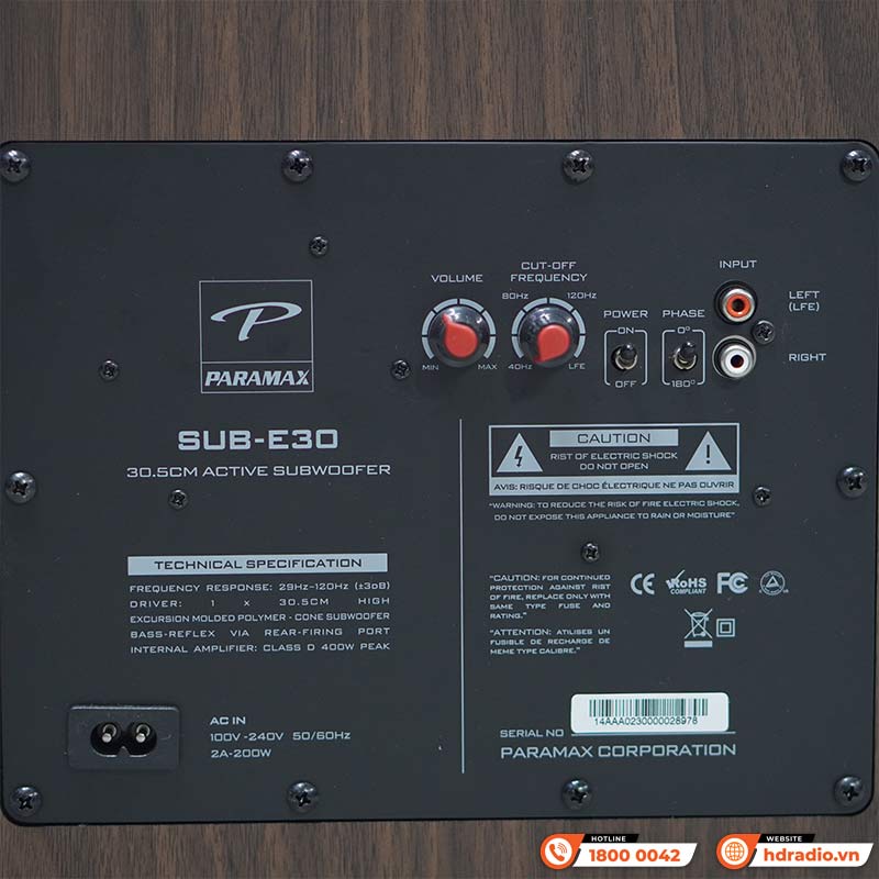Loa sub Paramax E30, Bass 30 cm, 400W (Peak)-6