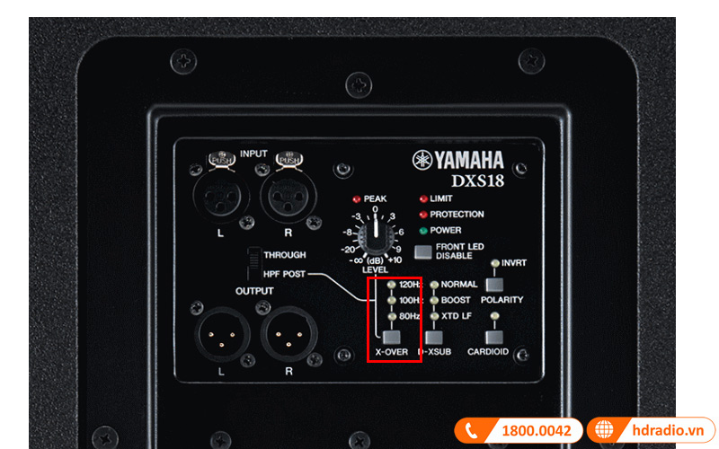 Chế độ X-OVER loa sub Yamaha DXS18