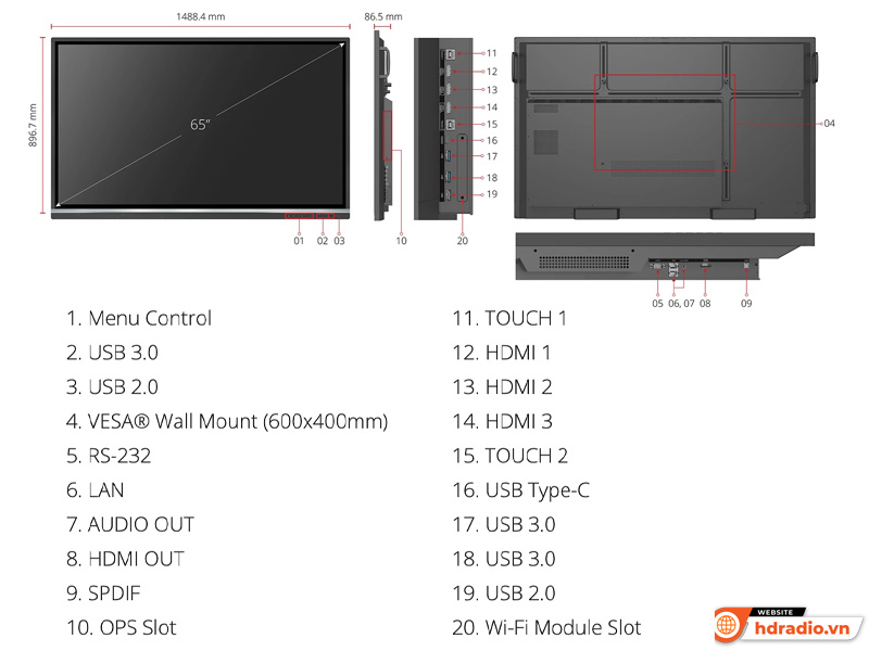 Màn hình tương tác Viewsonic IFP6550-5F