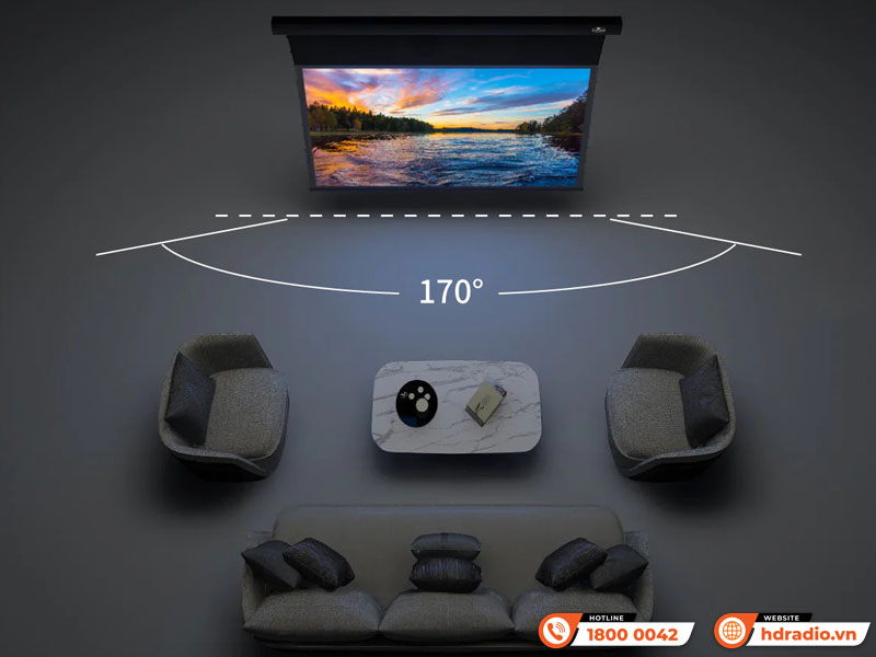 Góc 170 độ Màn chiếu Vividstorm VMSLUST100H