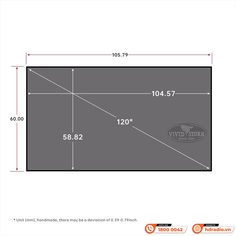 Màn chiếu quang học Vividstorm VCVFFUST120H, (120 Inch,16:9) Dùng Cho Máy Chiếu Gần-3