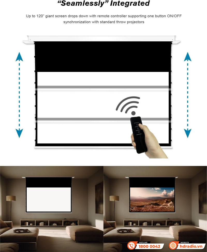 Màn chiếu âm trần Vivisdtorm VPCLW110H