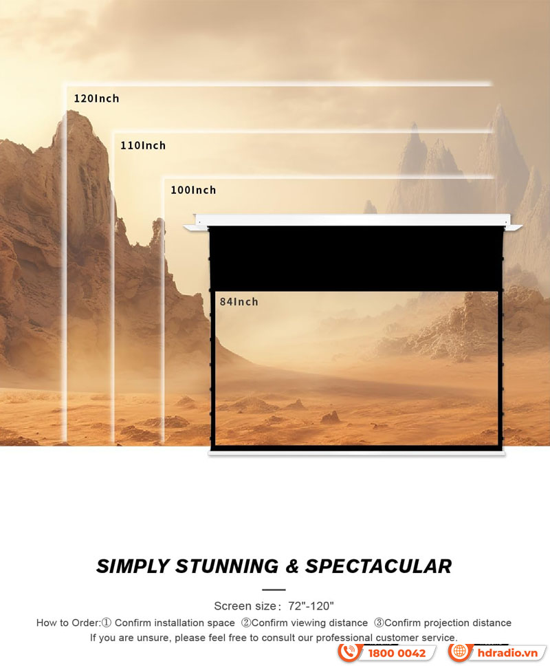 Màn chiếu âm trần Vivisdtorm VPCLW110H