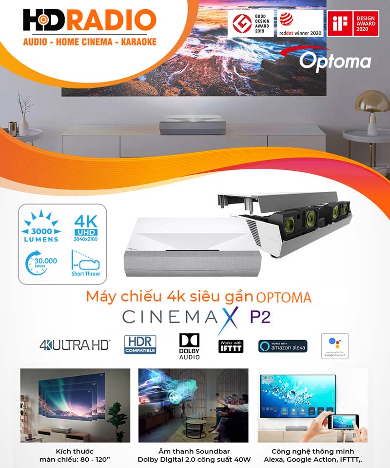 máy chiếu Optoma CinemaX P2