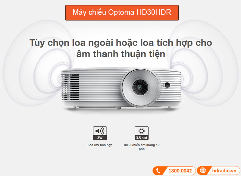 Máy chiếu Optoma HD30HDR tích hợp loa