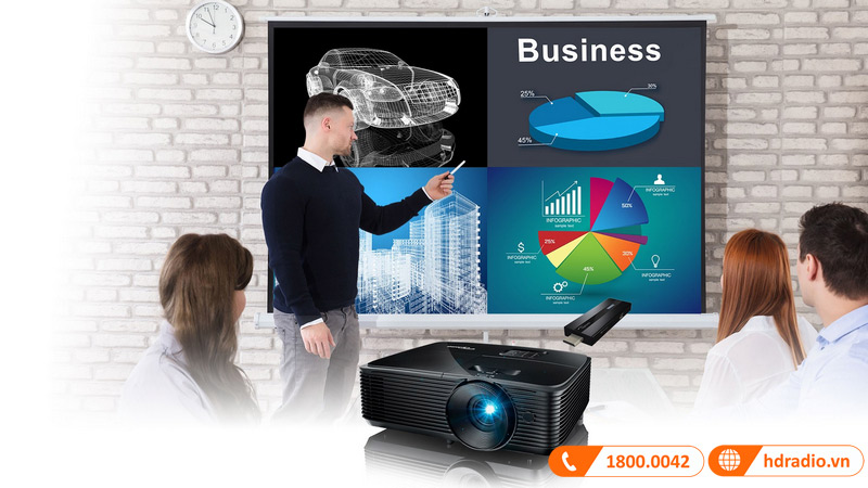 ket noi khong day may chieu optoma w400lve