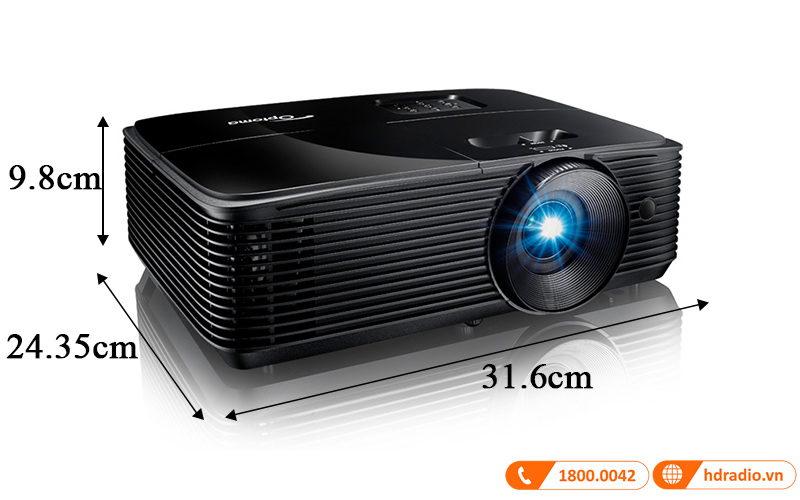 kich thuoc may chieu optoma w400lve