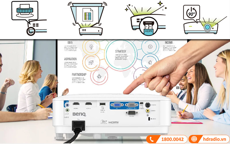 thiet lap may chieu benq ms560