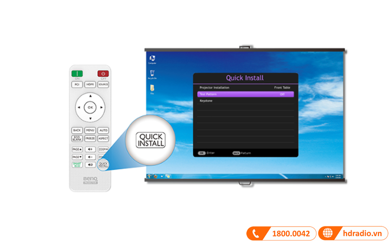 cai dat nhanh may chieu benq mx550