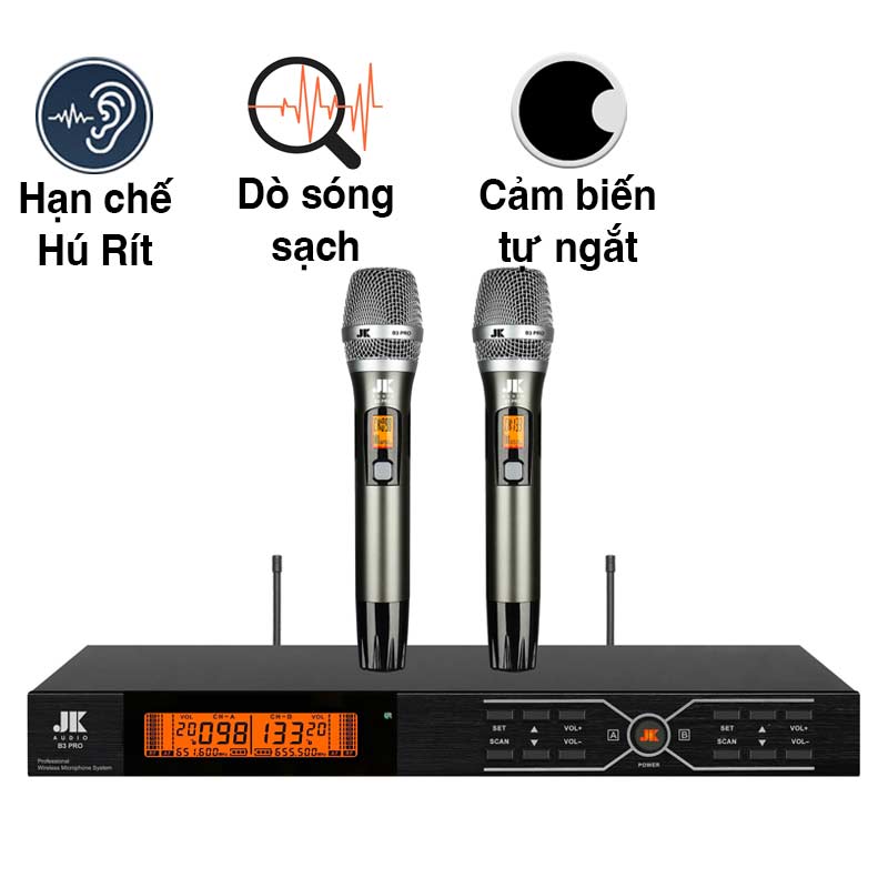 Micro JKaudio B3 Pro, Cảm biến tự ngắt, Dò sóng sạch
