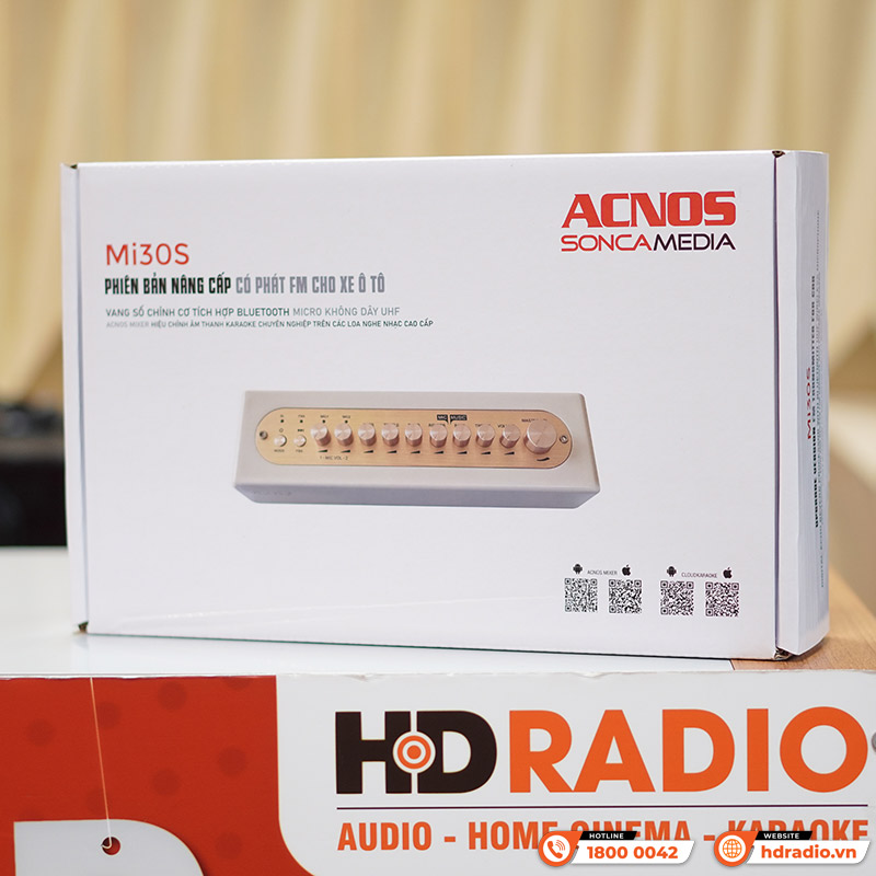 Micro Kèm Vang Acnos Mi30s V2, Bluetooth, FM, LIVE, MP3 USB, HDMI ARC, OPTICAL, GUITAR, MIC, AUX-1