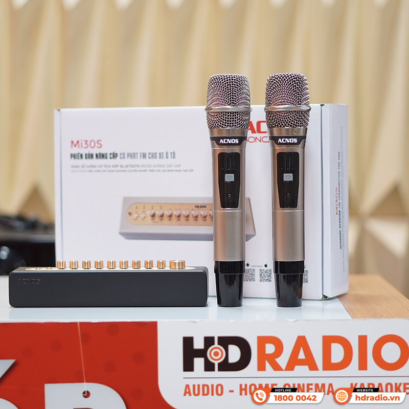 Micro Kèm Vang Acnos Mi30s V2, Bluetooth, FM, LIVE, MP3 USB, HDMI ARC, OPTICAL, GUITAR, MIC, AUX-2