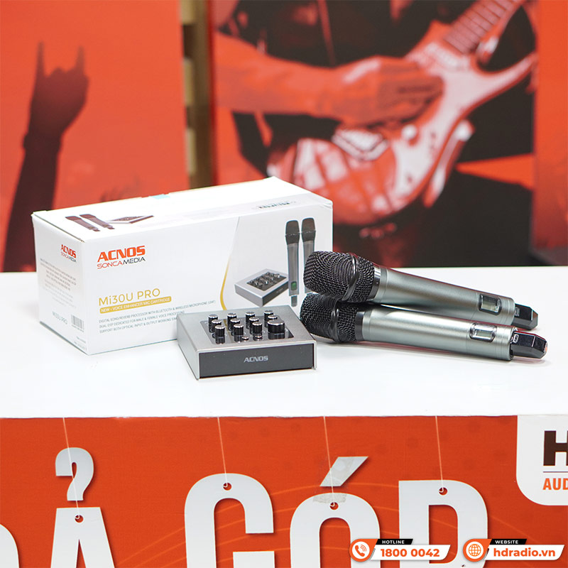 Micro Kèm Vang Acnos Mi30U Pro, Sound Card, Bluetooth, Optical, HDMI Arc, USB, Aux, App Acnos Mixer, App CloudKaraoke-1
