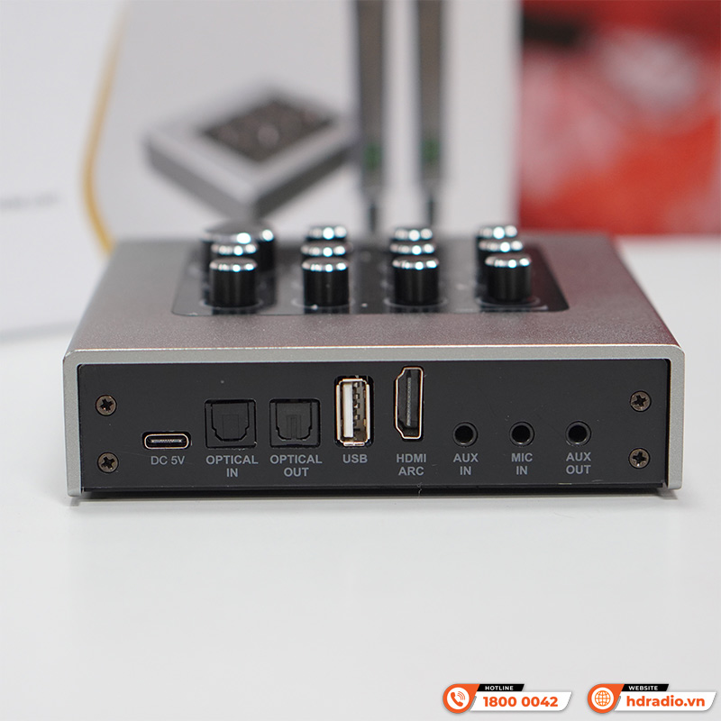 Micro Kèm Vang Acnos Mi30U Pro, Sound Card, Bluetooth, Optical, HDMI Arc, USB, Aux, App Acnos Mixer, App CloudKaraoke-7