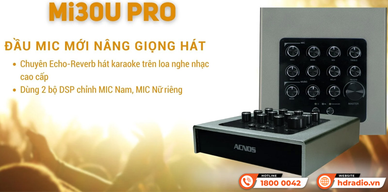 micro kèm vang số Acnos Mi30U Pro