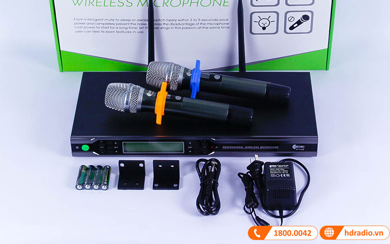 Micro không dây Kiwi A5 Plus trong hộp bao gồm