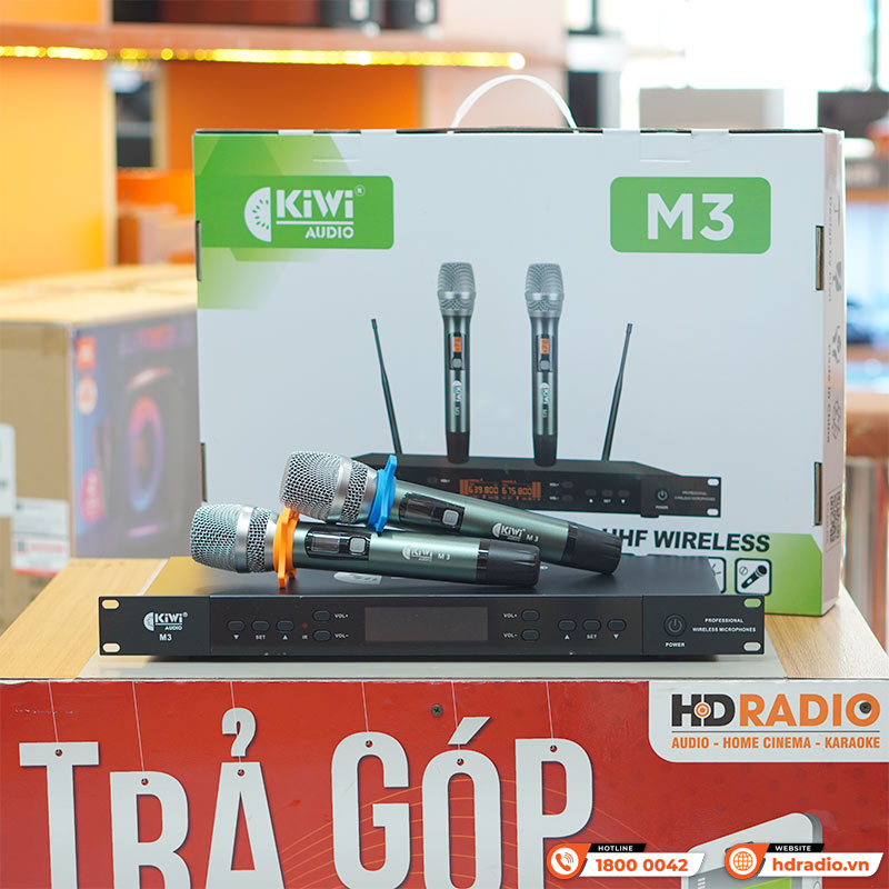 Micro không dây Kiwi M3, Cảm biến Tự ngắt, Dò sóng sạch-1