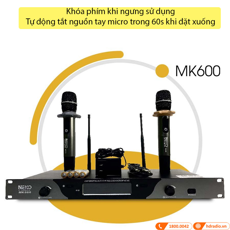 Tích hợp nhiều tính năng tiện lợi Micro Không Dây Neko MK600