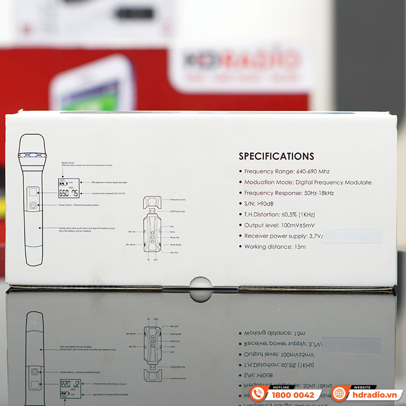 Micro Không Dây Alpha Works A1, Kết nối qua cổng AUX 3,5mm, 1 tay mic, Chuyên cho loa bluetooth-10