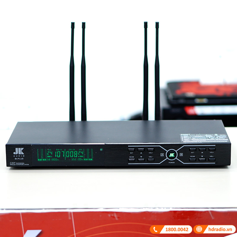 Micro không dây JKAudio B3 Plus, Cảm biến tự ngắt, Dò sóng sạch, Hạn Chế Rú Rít-2