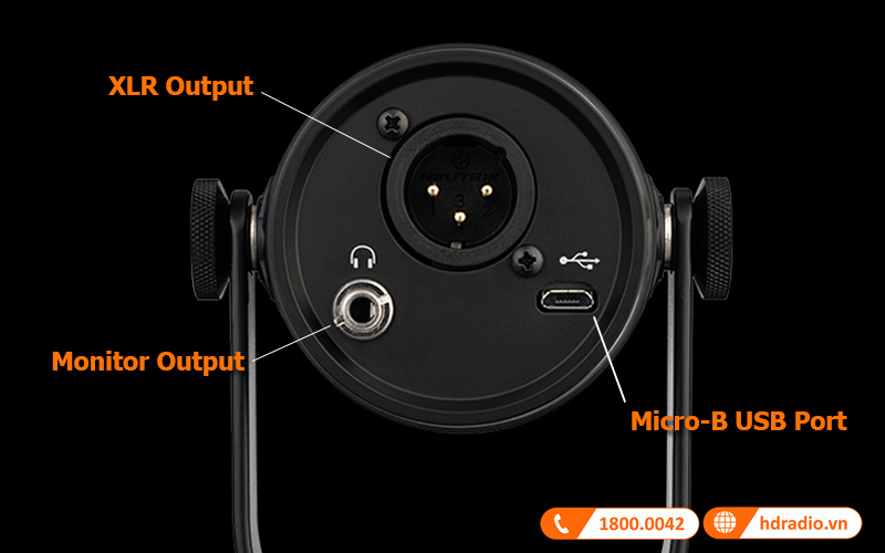 Các cổng kết nối Micro Shure MV7