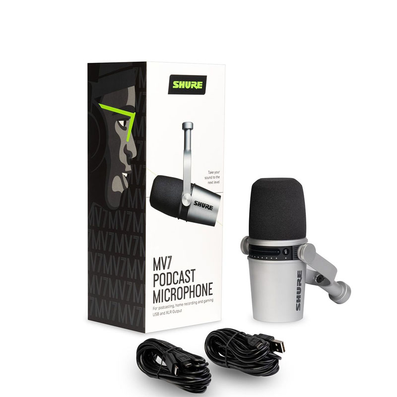 Micro Shure MV7S (Phiên bản màu trắng bạc)-7