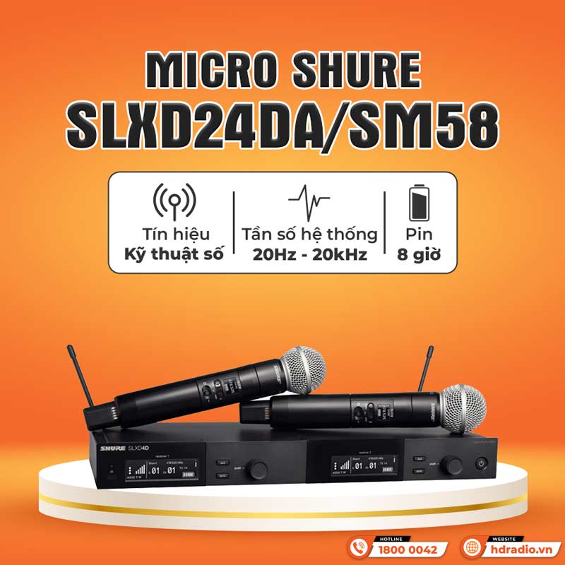Tính năng Micro không dây Shure SLXD24DA/SM58
