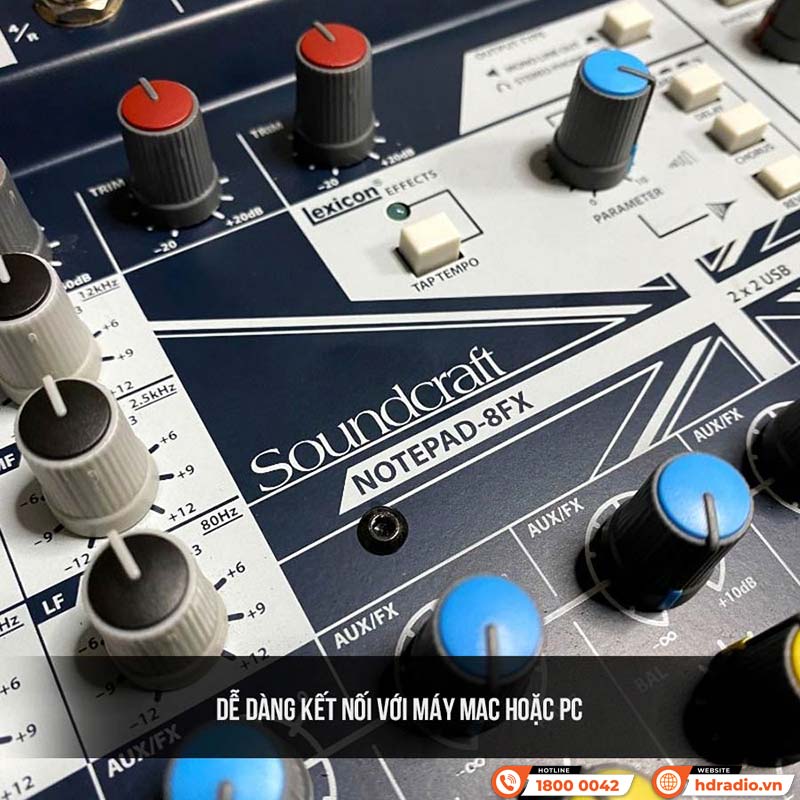 Bàn Mixer Soundcraft Notepad 8FX, 6 input, 2 output, Analog-5