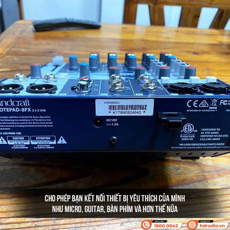 Bàn Mixer Soundcraft Notepad 8FX, 6 input, 2 output, Analog-6